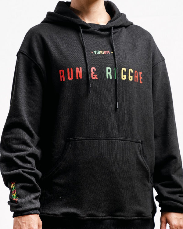 Buzo hoodie perchado negro reggae unisex